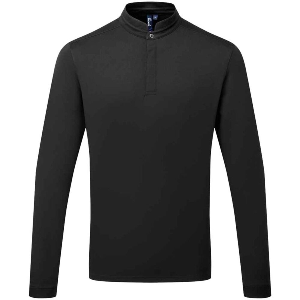 Premier Mens Essential Coolchecker Long-Sleeved Chef Shirt / Black